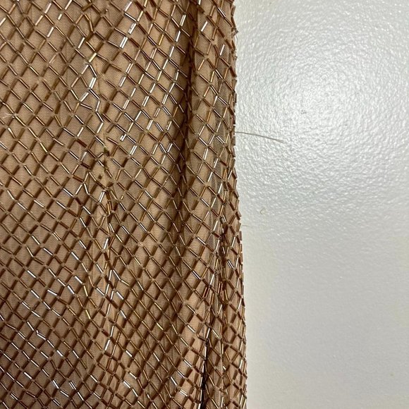 MAC DUGGAL Lattice Bead Sheath Gown in Nude Size US 10 - Picture 8 of 16